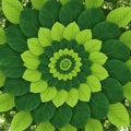 The leaves have visible veins and create a symmetrical, floral motif Royalty Free Stock Photo
