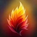 A digitally created artwork features an abstract form resembling a flame or a stylized Royalty Free Stock Photo