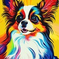 Adorable Fluffy Toy Papillon Dog Portrait