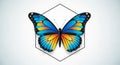 A digitally created butterfly with vibrant Royalty Free Stock Photo