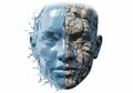 A digitally created face split into Royalty Free Stock Photo