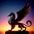 Digital art image of the mythological griffin. Royalty Free Stock Photo