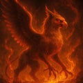 Digital art image of the mythological griffin. Royalty Free Stock Photo
