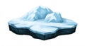 A digitally created illustration of an iceberg floating on water. The iceberg features a Royalty Free Stock Photo