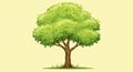A digitally created illustration of a tree with a textured, leafy canopy in various green Royalty Free Stock Photo