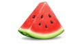 A digitally created illustration of a watermelon slice. The slice is triangular, Royalty Free Stock Photo