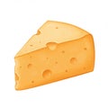 A digitally created illustration of a wedge of cheese, featuring a classic triangular Royalty Free Stock Photo