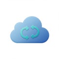 A digitally created image of a blue cloud icon symbolizes cloud computing. Two Royalty Free Stock Photo
