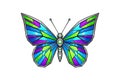 A digitally created image of a butterfly with a stained glass effect Royalty Free Stock Photo
