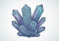 A digitally created image of a cluster of stylized crystals, featuring elongated, angular shapes Royalty Free Stock Photo