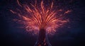A digitally created image depicting a fantastical tree with branches illuminated by Royalty Free Stock Photo