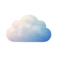 A digitally created image depicts a fluffy cloud with a gradient of pastel colors, Royalty Free Stock Photo