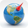 A digitally created image of Earth with a focus on North and South America. A large Royalty Free Stock Photo
