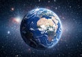 A digitally created image of Earth surrounded by stars in space Royalty Free Stock Photo