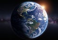 A digitally created image of Earth viewed from space, displaying Royalty Free Stock Photo