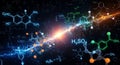 A digitally created image featuring various chemical structures and formulas, Royalty Free Stock Photo