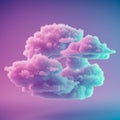 A digitally created image of fluffy clouds in an ethereal setting, colored in shades of Royalty Free Stock Photo