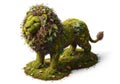 A digitally created image of a lion figure constructed from natural elements. The lion\'s Royalty Free Stock Photo