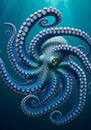A digitally created image of an octopus (Order: Octopoda) with Royalty Free Stock Photo