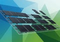 A digitally created image showing an array of solar panels arranged Royalty Free Stock Photo