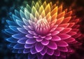 A digitally created image of a symmetrical flower with layers of petals radiating from the center, Royalty Free Stock Photo