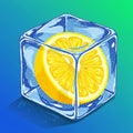 A digitally created image of a transparent ice cube encasing a Royalty Free Stock Photo