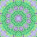 Digitally created mandala suitable for meditational in light green and teal colors Royalty Free Stock Photo