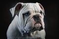 An Adorable Wrinkly-Faced White Bulldog - Digital Illustration - Generative AI