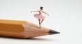 A digitally created scene features a miniature female ballet dancer in a pink tutu Royalty Free Stock Photo