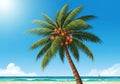 A digitally created scene featuring a coconut palm tree (Cocos Royalty Free Stock Photo