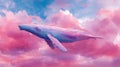 A digitally created scene featuring a whale, likely a humpback (Megaptera