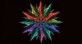 A digitally created, symmetrical starburst pattern composed of overlapping pointed Royalty Free Stock Photo