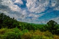 Digitally created watercolor painting of view of mountain top vista in Shenandoah National Park on Skyline Drive Royalty Free Stock Photo