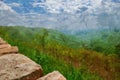 Digitally created watercolor painting of view of mountain top vista in Shenandoah National Park on Skyline Drive Royalty Free Stock Photo