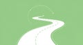A digitally designed image featuring a stylized, curving road on a light green Royalty Free Stock Photo
