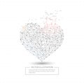 Digitally drawn love heart low poly wire frame. Royalty Free Stock Photo