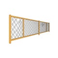 A digitally drawn wire mesh fence, featuring wooden frames and vertical posts Royalty Free Stock Photo