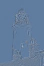 Digitally embossed image of Southwold Lighthouse, Suffolk, England