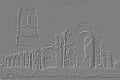Digitally embossed image of St Andrew`s Church, Covehithe, Suffolk, England