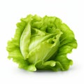 Digitally Enhanced Lettuce: Isolated On White Background