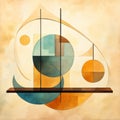 Contemporary Geometric Abstract Painting With Balanced Proportions