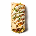 Delicious Burrito With Sauce And Noodles - A Fusion Of Flavors