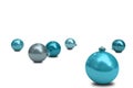 Digitally generated blue christmas baubles