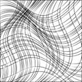 Black lines, wavy, striped surface undulating, on abstract pattern