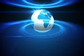 Digitally generated earth with blue light Royalty Free Stock Photo