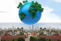 Digitally generated earth floating in air Royalty Free Stock Photo