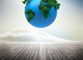 Digitally generated earth floating in air Royalty Free Stock Photo