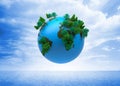 Digitally generated earth floating in air Royalty Free Stock Photo