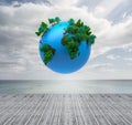 Digitally generated earth floating in air Royalty Free Stock Photo