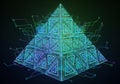 A digitally generated geometric structure resembling a pyramid. The design is intricate, composed Royalty Free Stock Photo